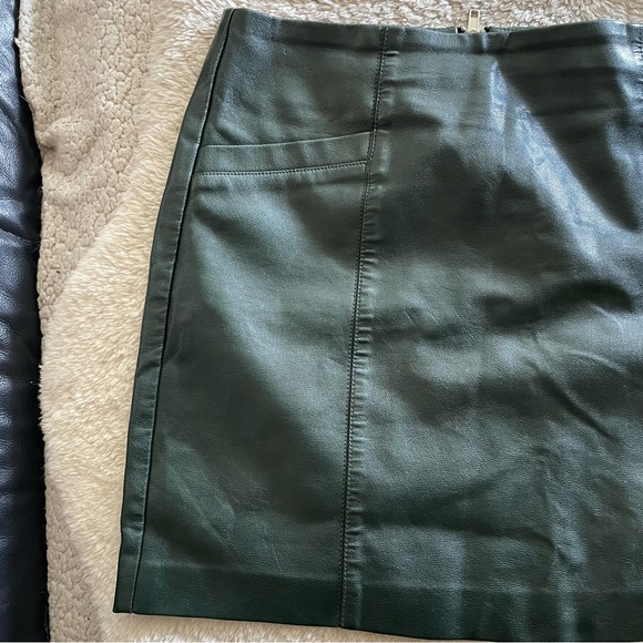 Green Faux Leather Skirt - Picture 2 of 4